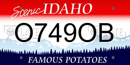 O749OB Idaho License Plate