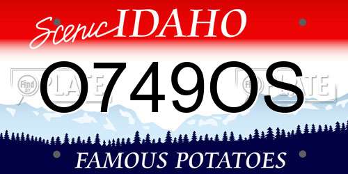 O749OS Idaho License Plate