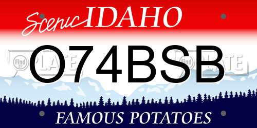 O74BSB Idaho License Plate