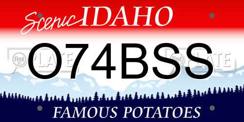 O74BSS Idaho License Plate