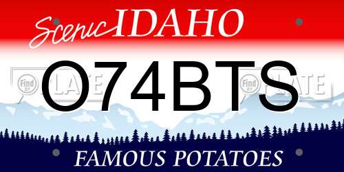 O74BTS Idaho License Plate
