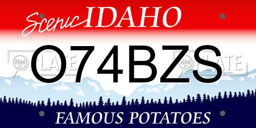 O74BZS Idaho License Plate