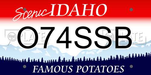 O74SSB Idaho License Plate