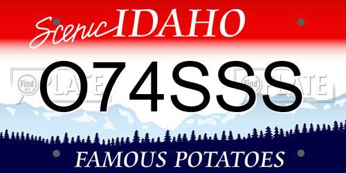 O74SSS Idaho License Plate