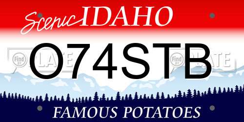 O74STB Idaho License Plate