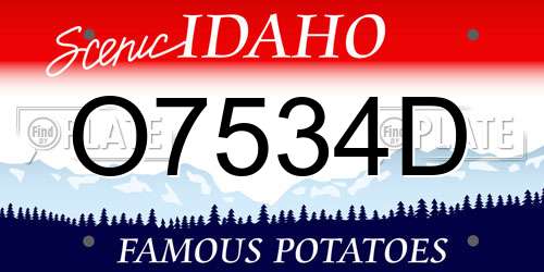 O7534D Idaho License Plate