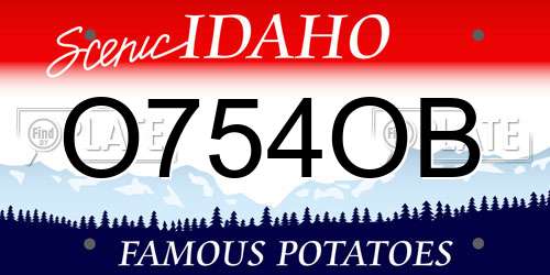 O754OB Idaho License Plate