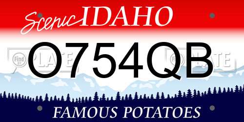 O754QB Idaho License Plate
