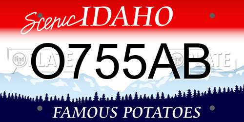 O755AB Idaho License Plate