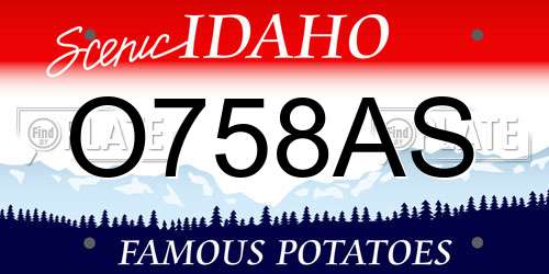 O758AS Idaho License Plate