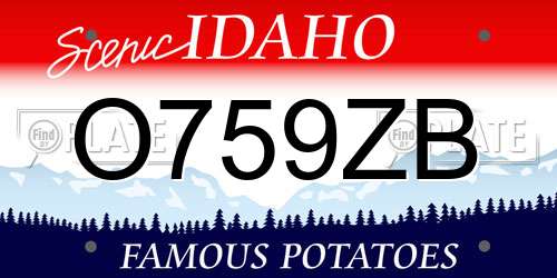 O759ZB Idaho License Plate