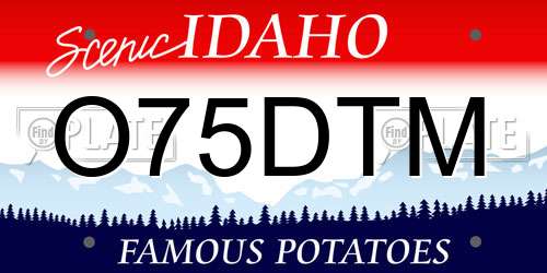 O75DTM Idaho License Plate