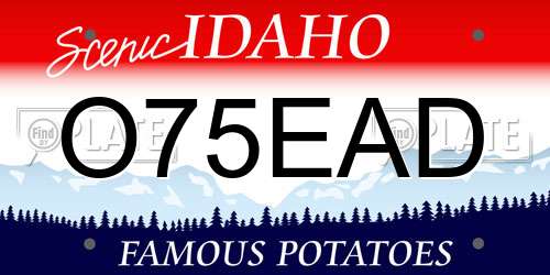O75EAD Idaho License Plate