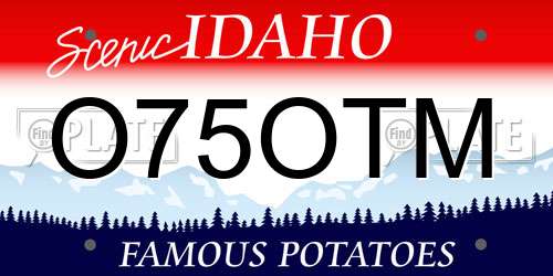 O75OTM Idaho License Plate