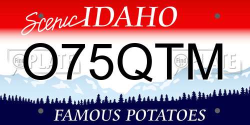 O75QTM Idaho License Plate