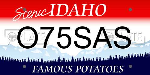 O75SAS Idaho License Plate