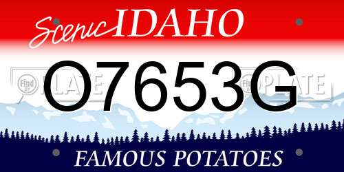 O7653G Idaho License Plate