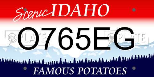 O765EG Idaho License Plate