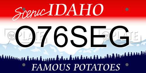 O76SEG Idaho License Plate