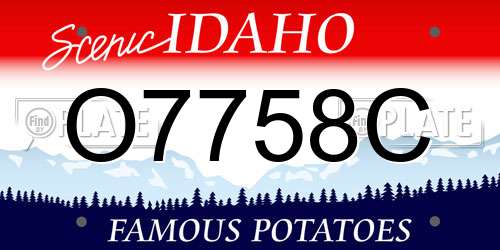 O7758C Idaho License Plate