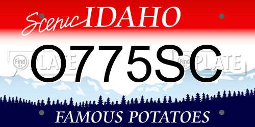 O775SC Idaho License Plate