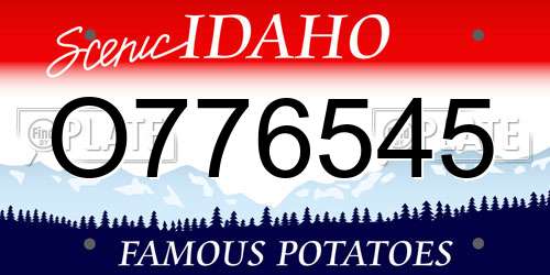 O776545 Idaho License Plate