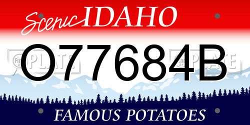O77684B Idaho License Plate