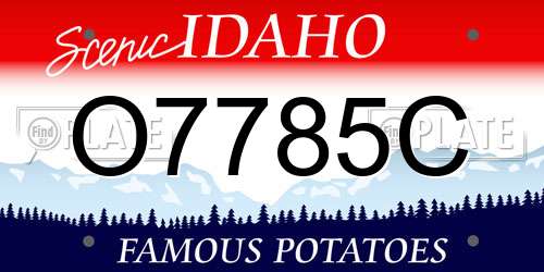 O7785C Idaho License Plate