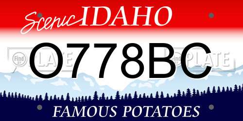 O778BC Idaho License Plate
