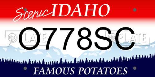 O778SC Idaho License Plate