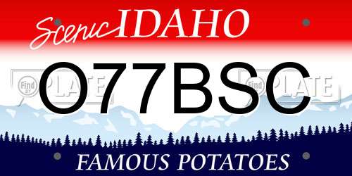 O77BSC Idaho License Plate