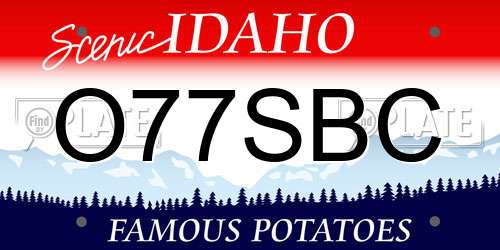 O77SBC Idaho License Plate