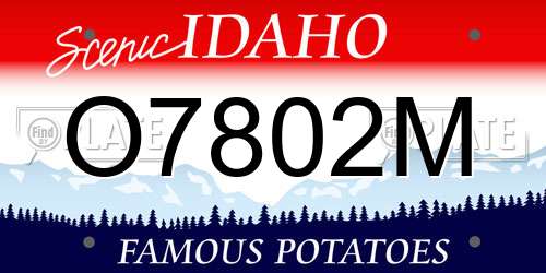 O7802M Idaho License Plate