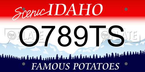 O789TS Idaho License Plate