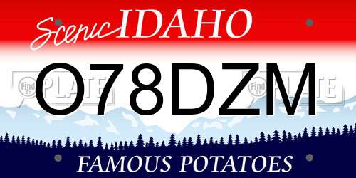 O78DZM Idaho License Plate