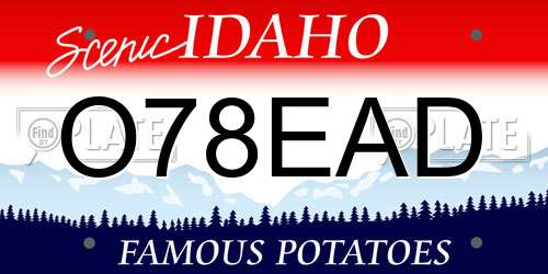 O78EAD Idaho License Plate