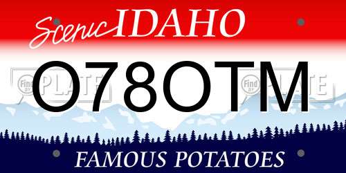 O78OTM Idaho License Plate