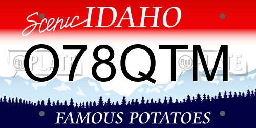O78QTM Idaho License Plate
