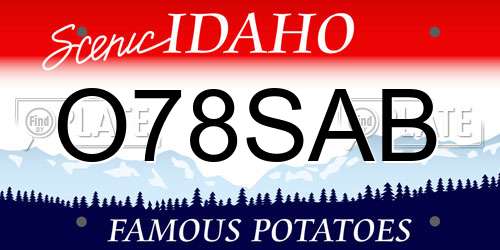 O78SAB Idaho License Plate