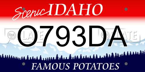 O793DA Idaho License Plate