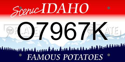 O7967K Idaho License Plate