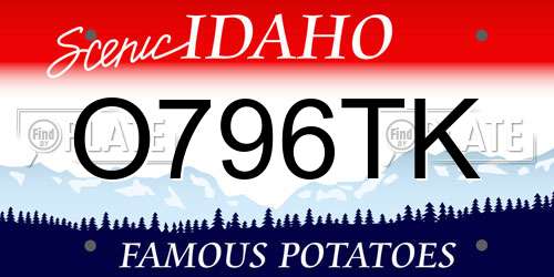 O796TK Idaho License Plate