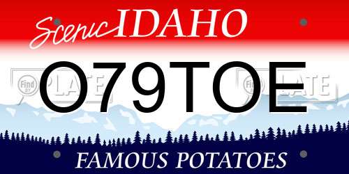 O79TOE Idaho License Plate