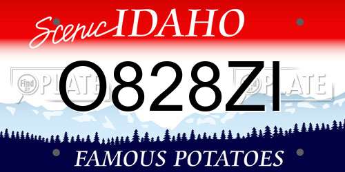 O828ZI Idaho License Plate