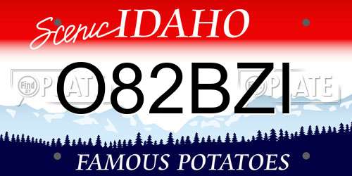 O82BZI Idaho License Plate