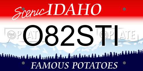 O82STI Idaho License Plate