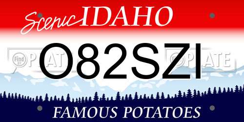 O82SZI Idaho License Plate