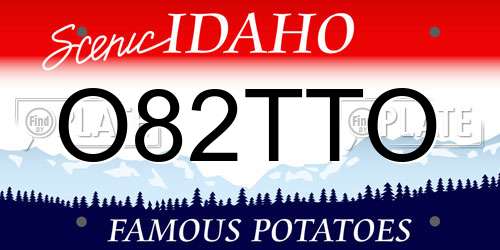 O82TTO Idaho License Plate
