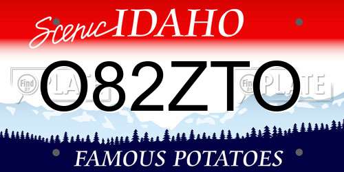 O82ZTO Idaho License Plate