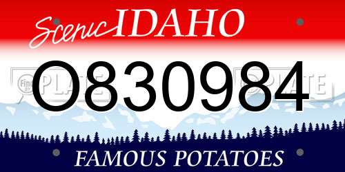 O830984 Idaho License Plate